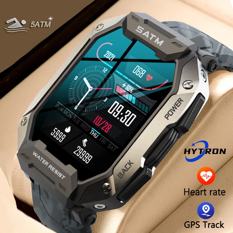 HYTRON ο 5ATM  Ʈ ġ   ߿  1.71 ġ HD ȭ  Smartwatch ȵ̵ Ios